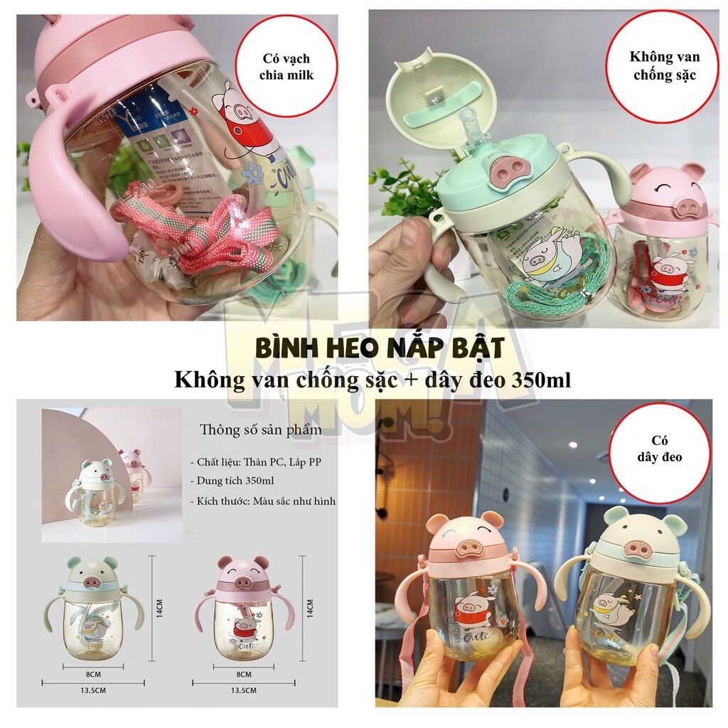 Bình uống nước cho bé_Bình tập hút cho bé hình heo