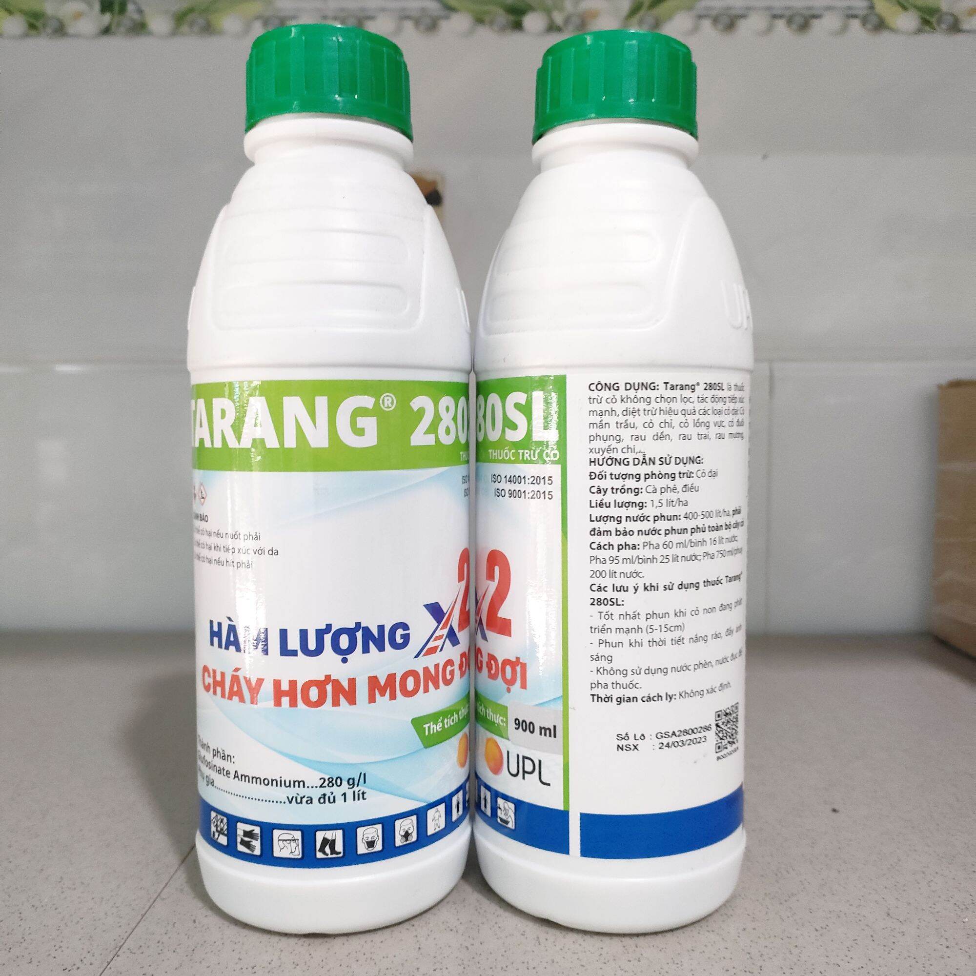 thuốc trừ cỏ tarang 280SL hàm lượng x2 cháy hơn mong đợi thể tích 900ml thành phần: glufosinate ammo