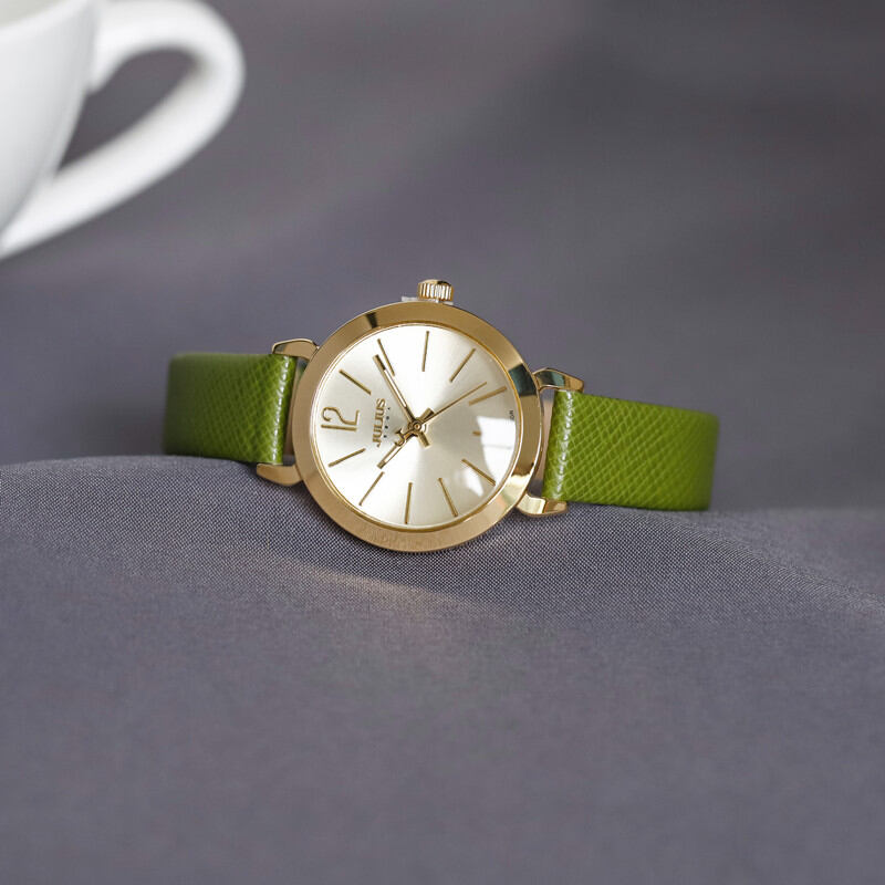 Authentic Julius Simple Women's Watch Fresh Green Belt Fashion Watch Korean Retro Women's Watch Student's Watch