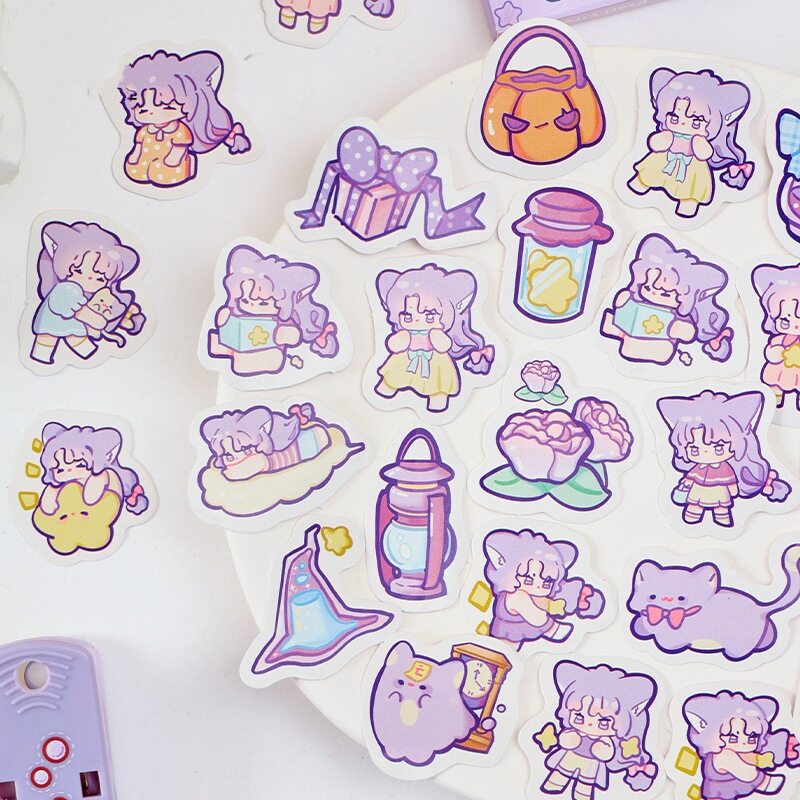 Hộp 40 hình dán sticker chibi dễ thương