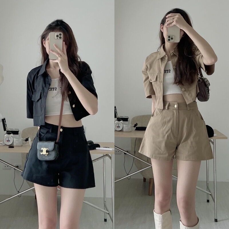 Set bộ kaki 3 món kèm áo 3 lỗ cá tính có ảnh thật