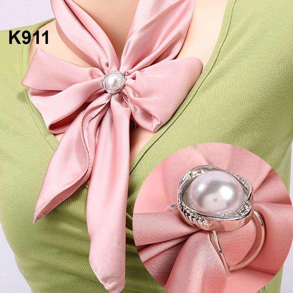 GOTI - Khuy Cài Khăn Quàng Cổ Lụa Bandana Turban - Nút Thắt Khăn Lụa Quàng Cổ Trendy Hình Hạt Lớn Sang Trọng K911