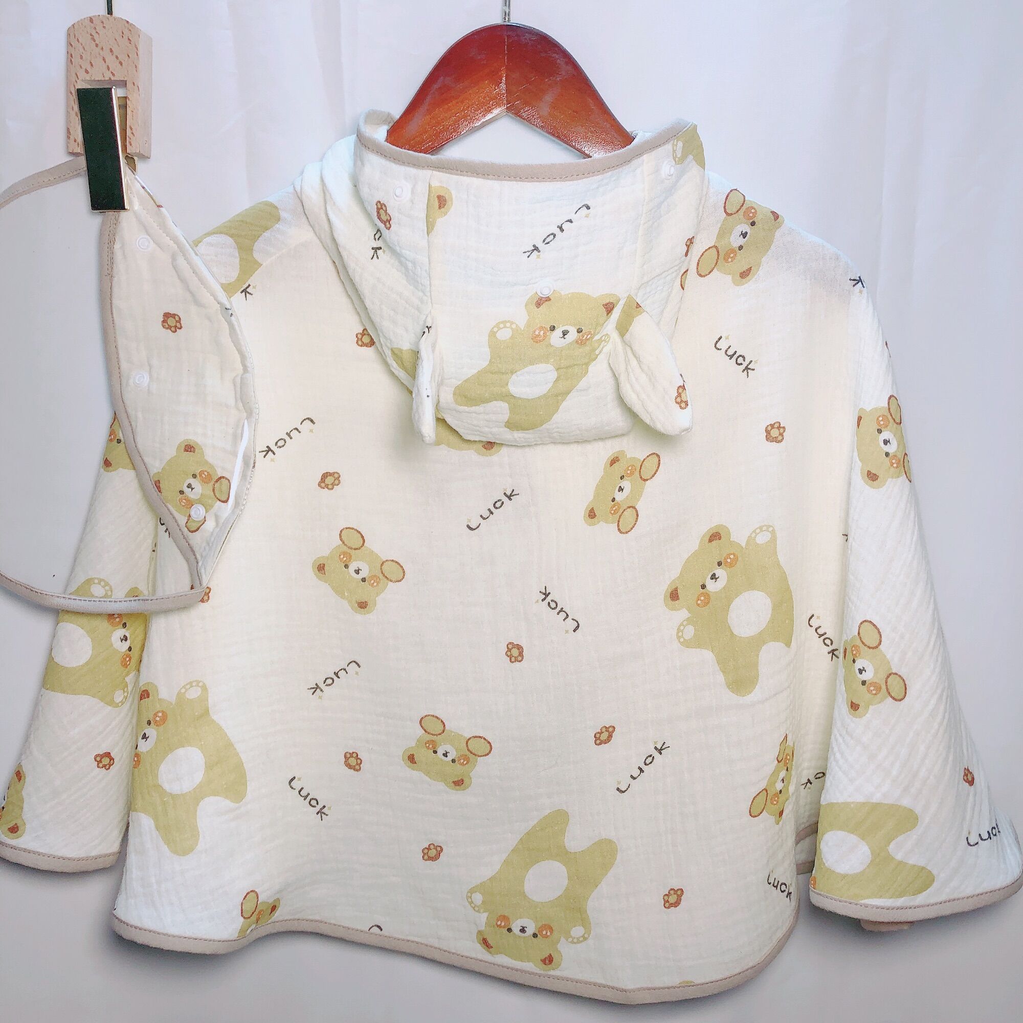 Áo choàng Xô Muslin Hàn kèm kính chống giọt bắn cho bé trai - bé gái
