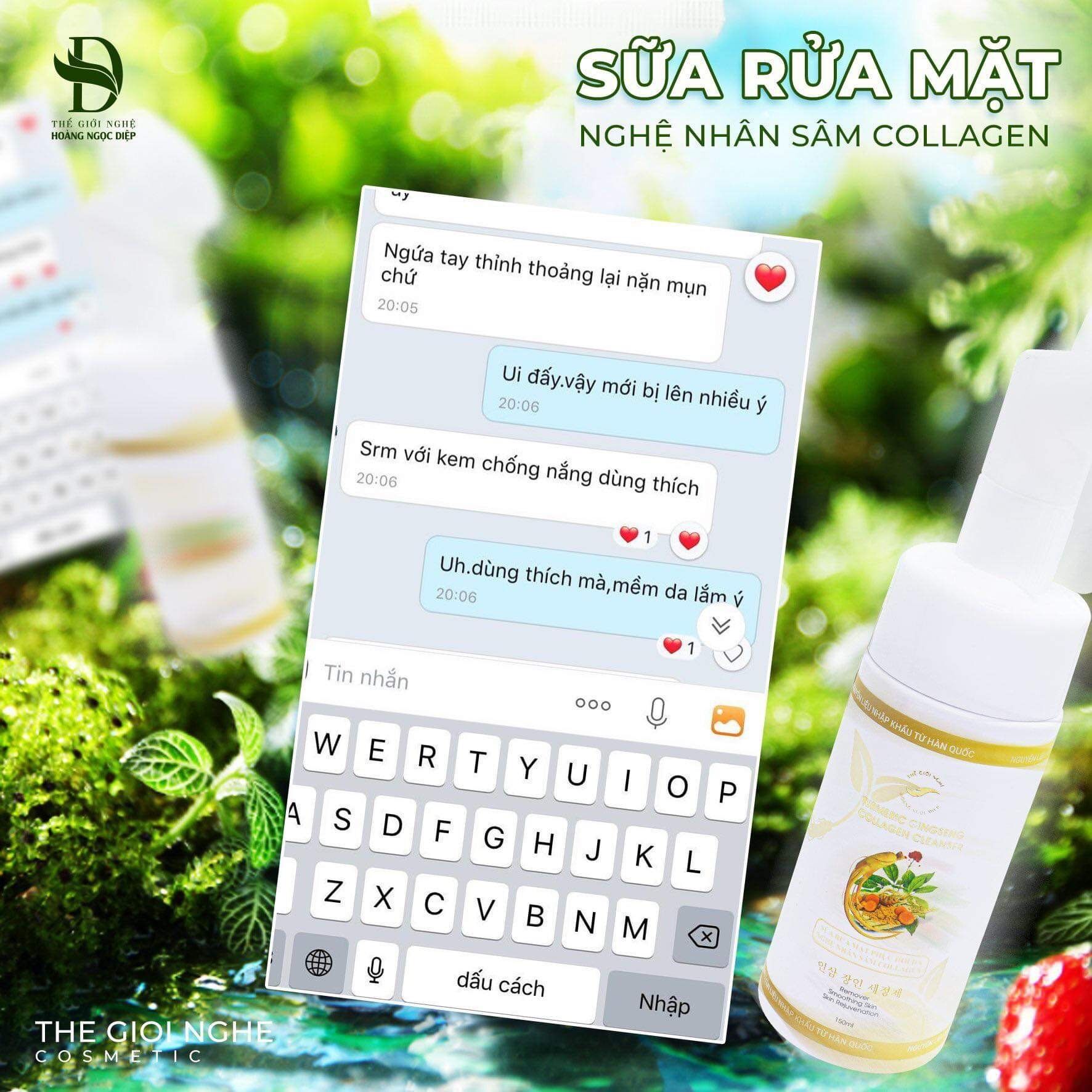 sữa rửa mặt nghệ nhân sâm collagen