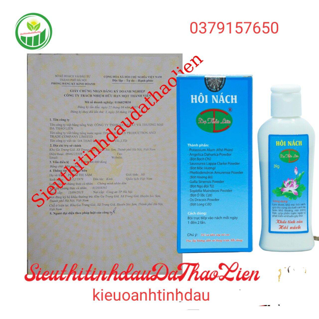 Hôi nách Dạng Bột Dạ Thảo Liên liên