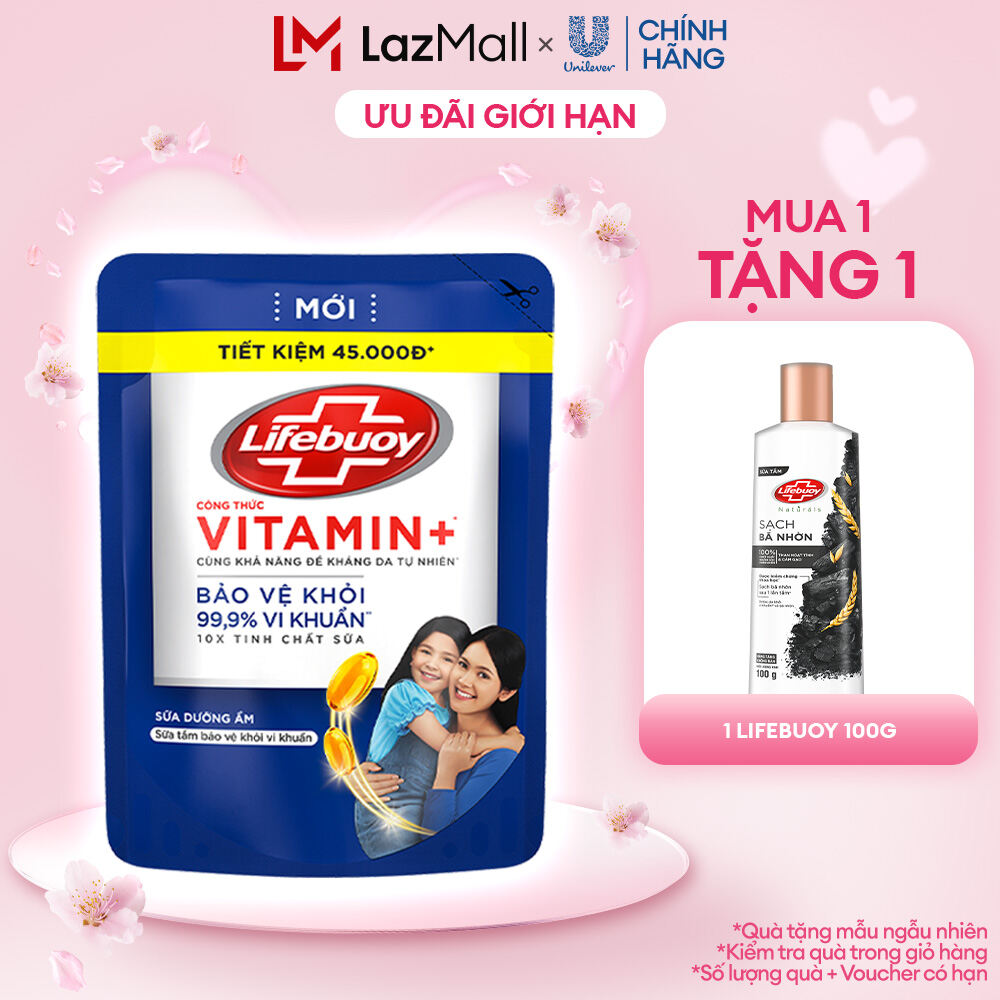 Sữa tắm Lifebuoy 800g Chăm sóc da dưỡng ẩm mềm mịn giúp bảo vệ khỏi 99.9% vi khuẩn và ngăn ngừa vi k