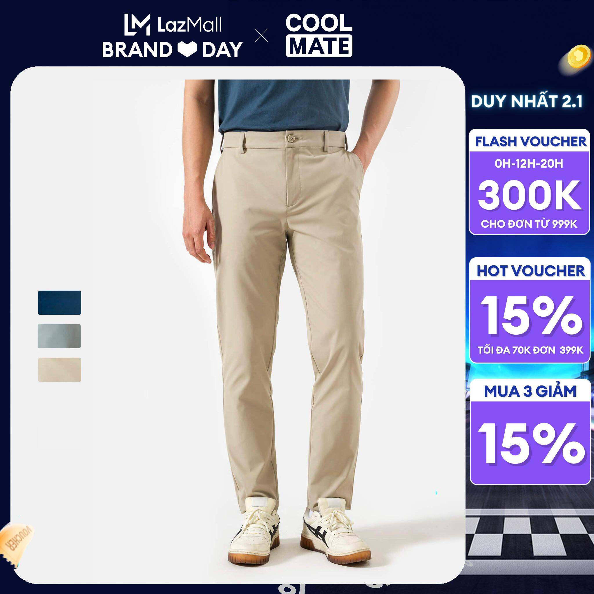 CHỈ 2.1 MUA 3 GIẢM 15Quần dài Kaki Slim Fit trượt nước co giãn Thương hiệu Coolmate