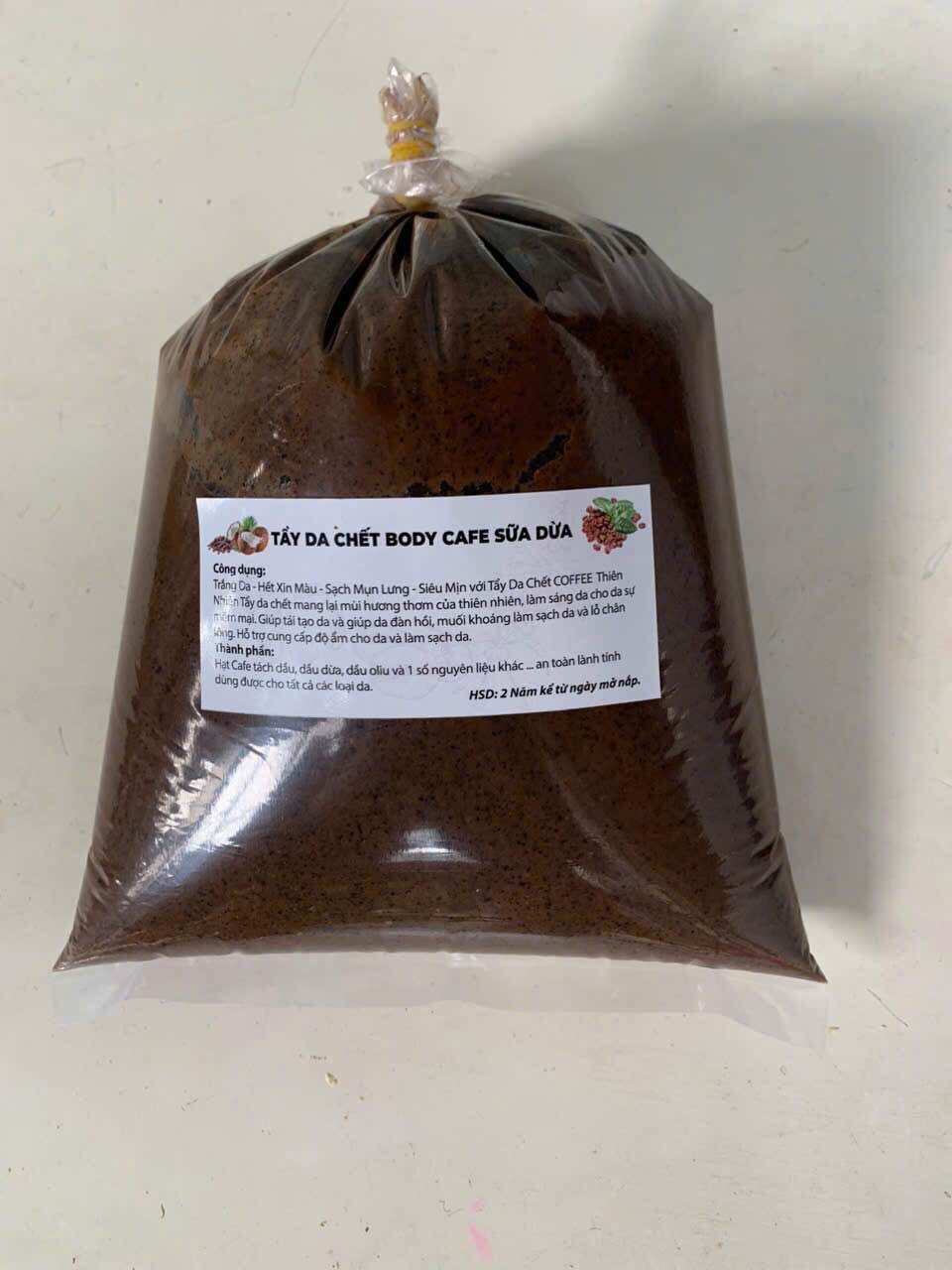  Bịch 1kg tẩy tế bào chết cà phê sữa dừa 