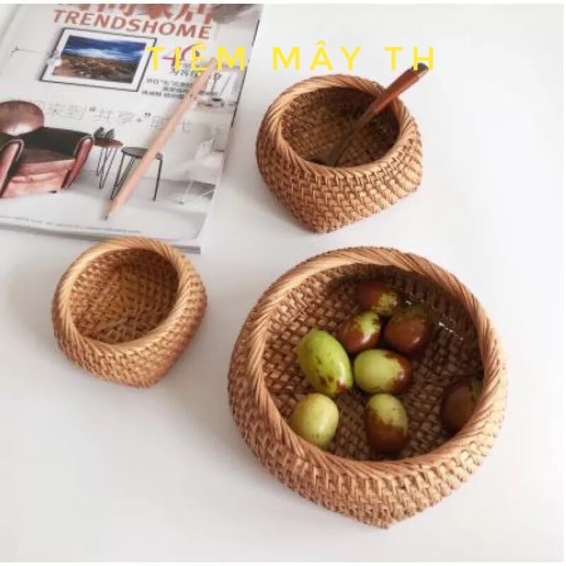 Hũ mây TIỆM MÂY TH, giỏ mây đựng đồ, đựng bánh kẹo