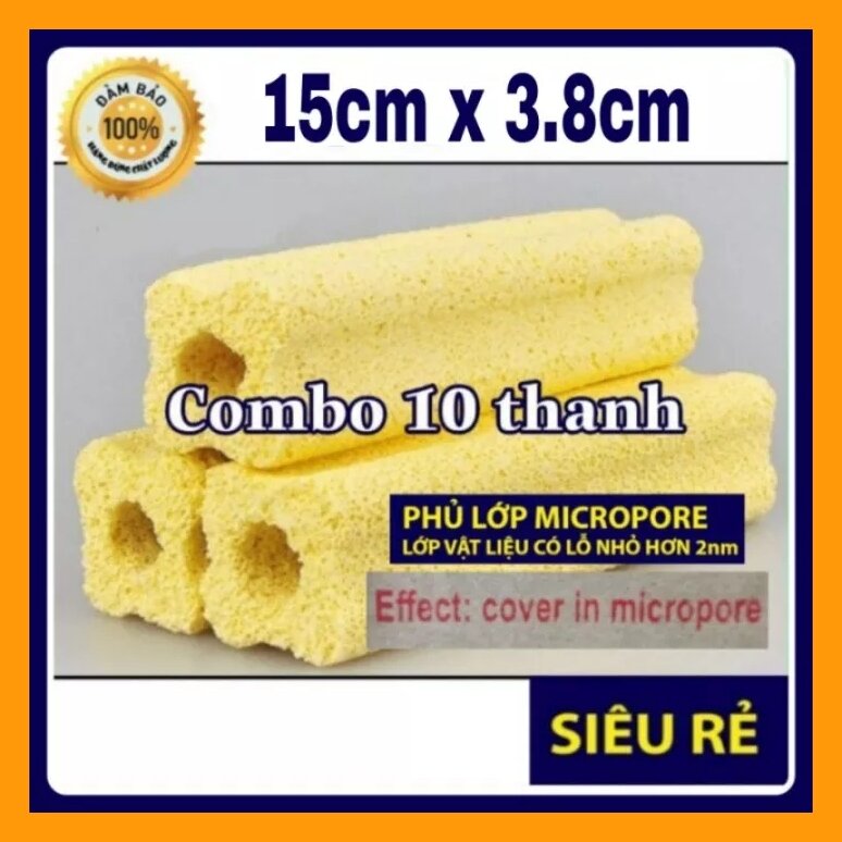 Sứ thanh vàng 15cmx4cm, sứ hoa mai Vật liệu lọc hồ cá