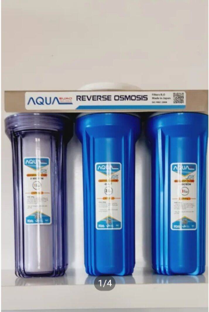 Bộ lọc sinh hoạt 3 cốc 10 inch aqua + 2 co chuyển 21- 6