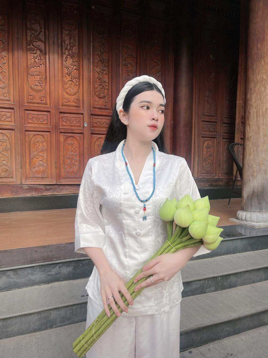 ĐỒ LAM ĐI CHÙA MẪU NỮ BÀ LAI CAO CẤP VẢI LỤA GẤM CAO CẤP