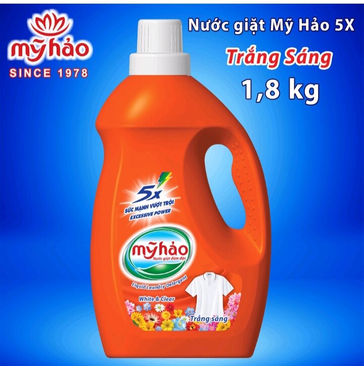 Nước giặt mỹ hảo 5x trắng sáng 1.8kg