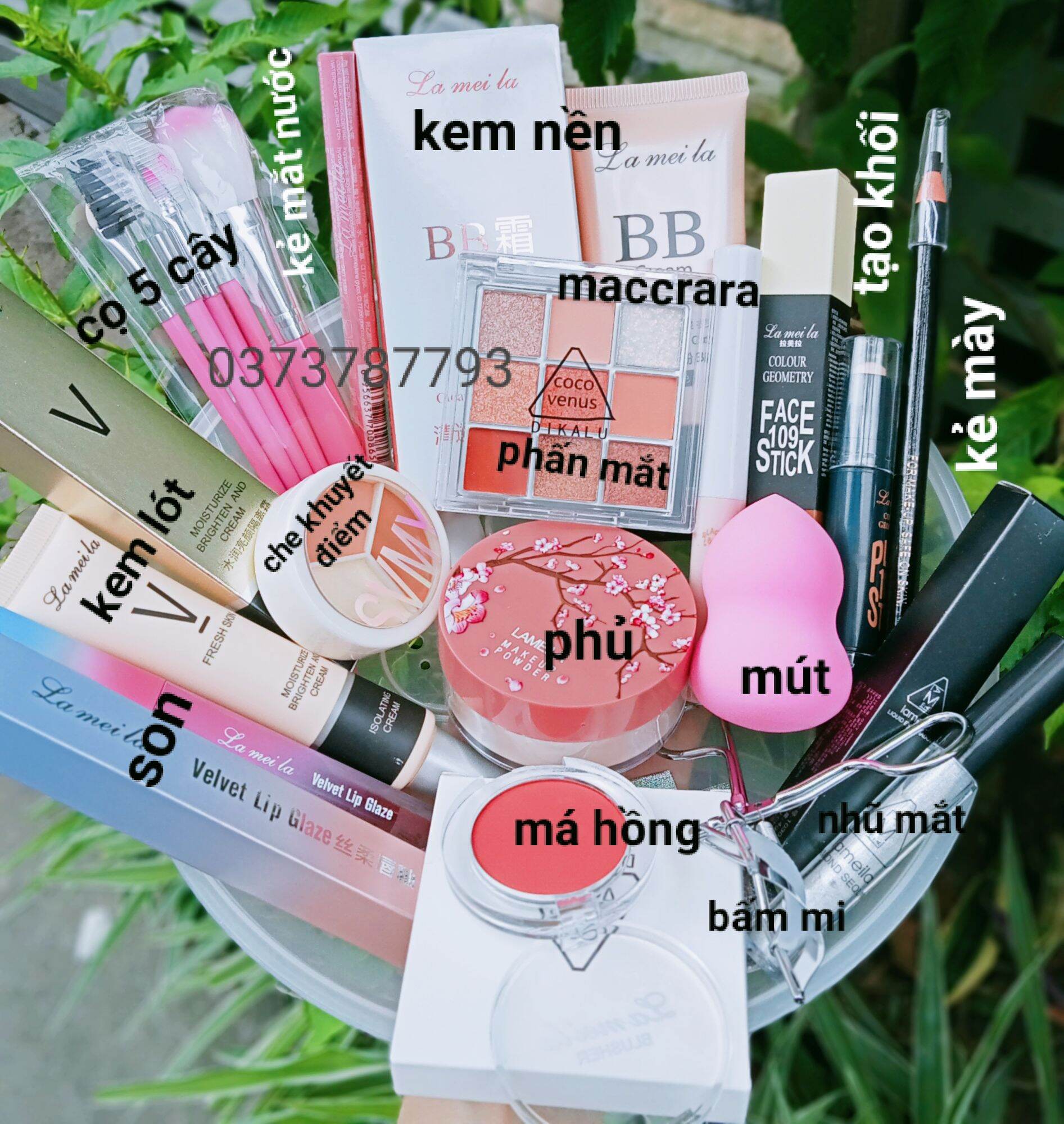 HOÀN TIỀN 15% - Trọn bộ 15 món trang điểm Lameila/ combo makeup/son/kem nền