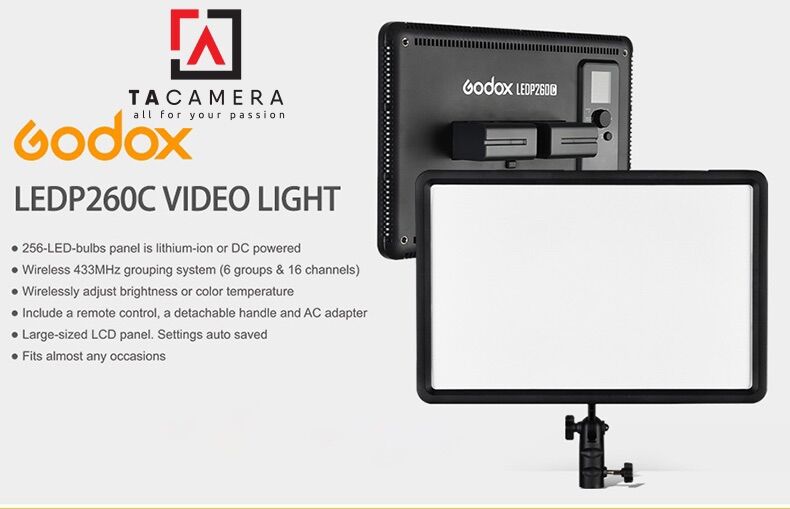 Đèn led godox p260c - tặng cục nguồn