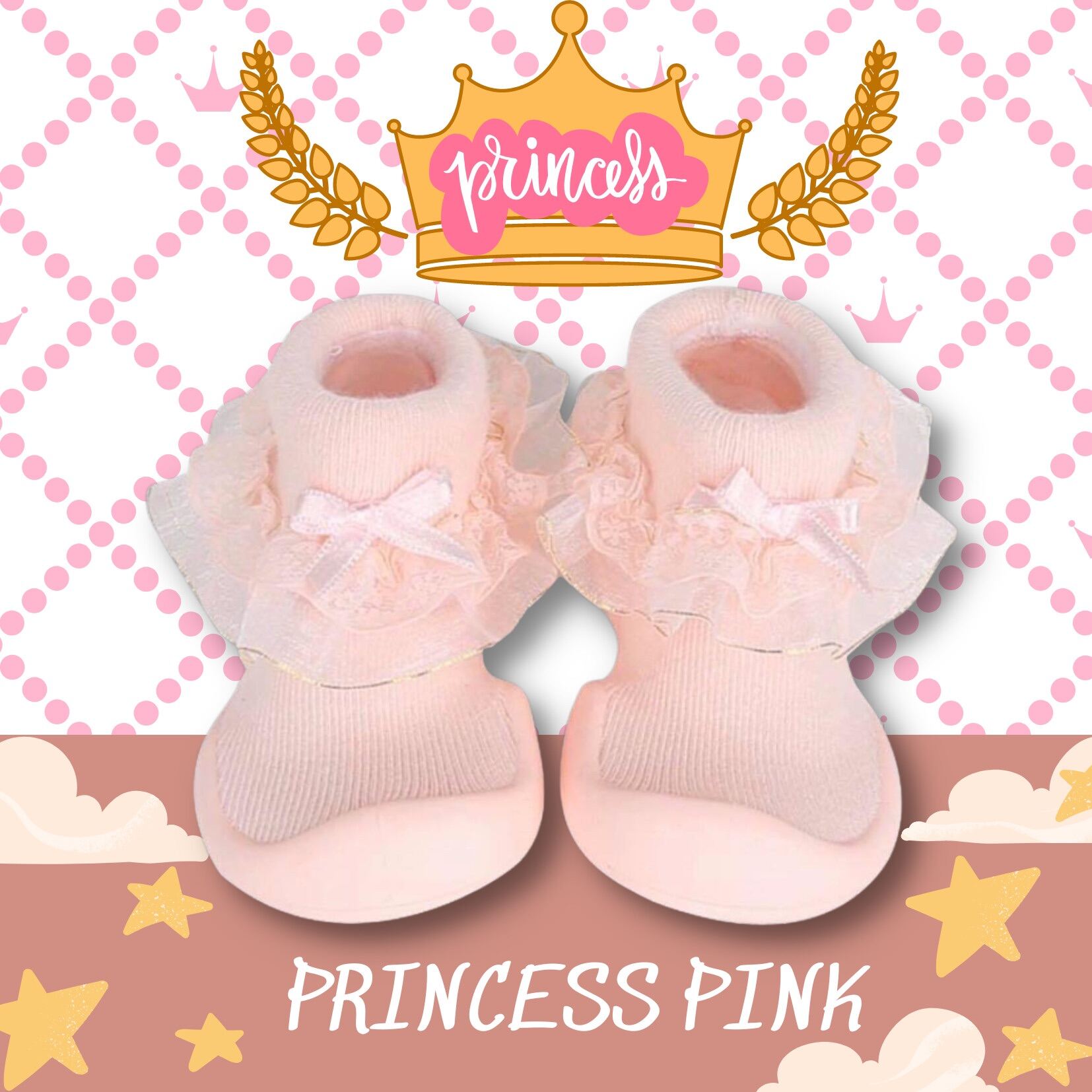 Chính hãng Ggomoosin Giày tập đi cho bé cưng Princess Pink