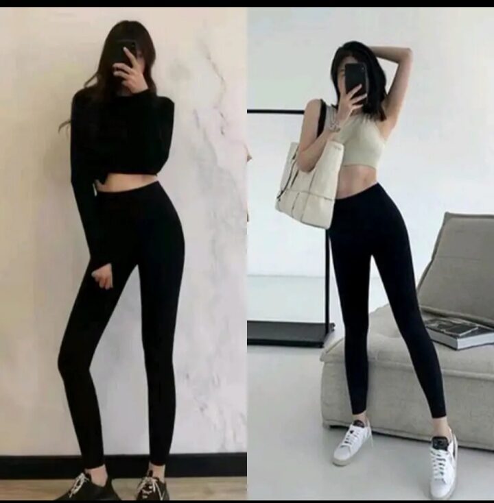 Quần legging dài cạp cao chất dày  co giãn 4 chiều