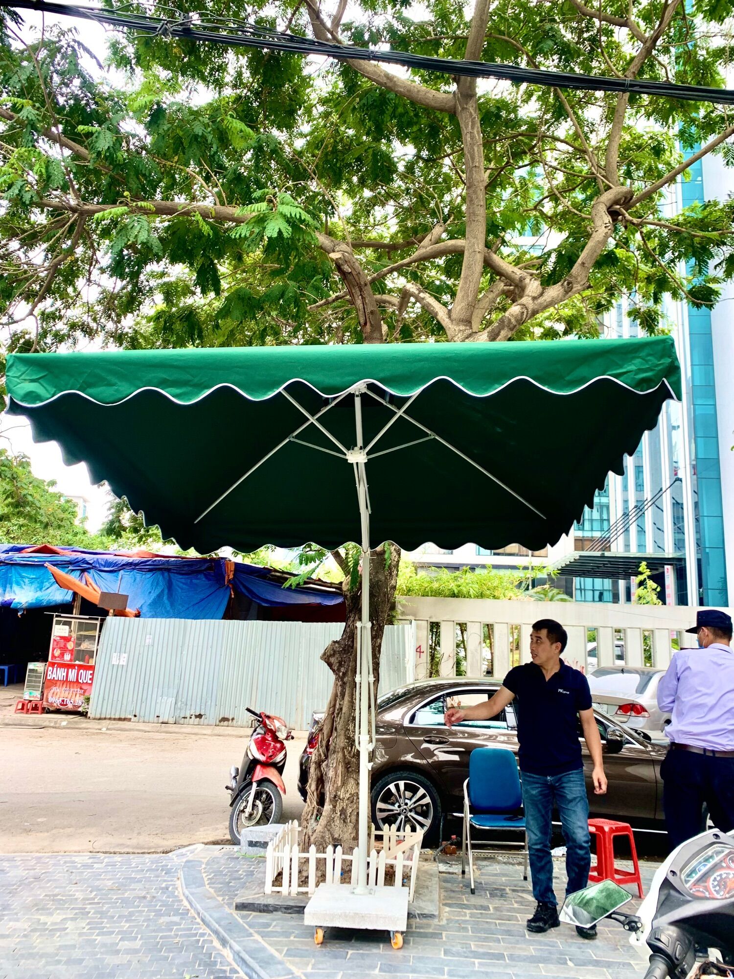 Vải bọc ô dù lệch tâm vuông 2,5x2,5m (chỉ có vải, không có khung)