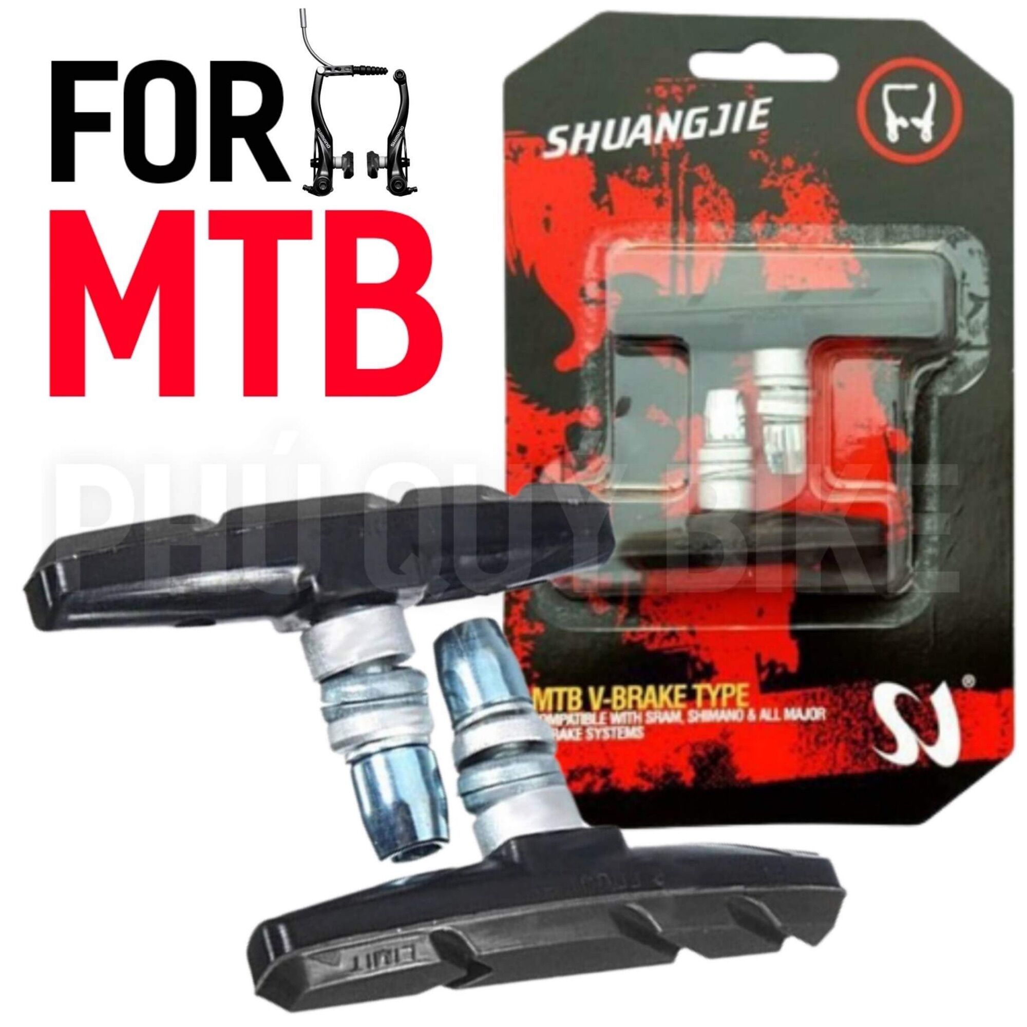 Gôm thắng-má phanh dành cho xe đạp mtb leo núi shuangjie | má phanh - gôm thắng dùng cho càng thắng v xe mtb