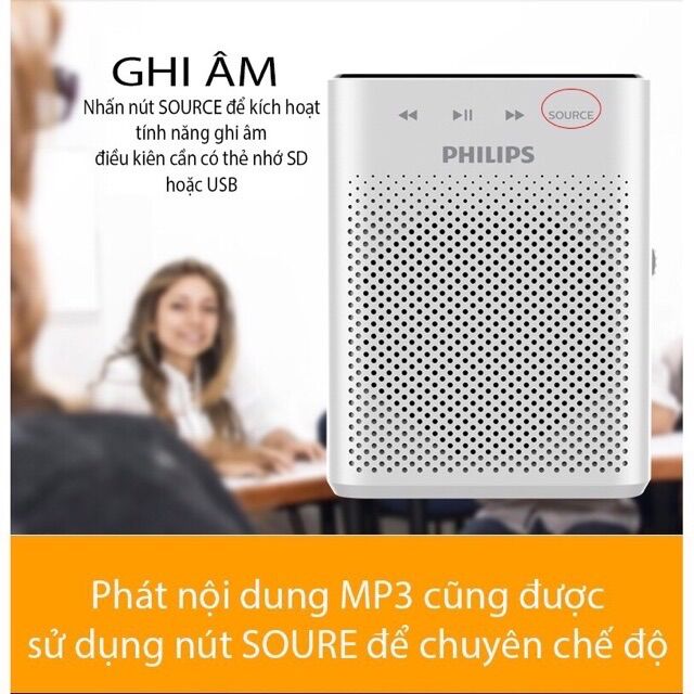 Loa trợ giảng không dây cao cấp Philips SBM230 UHF có Bluetooth