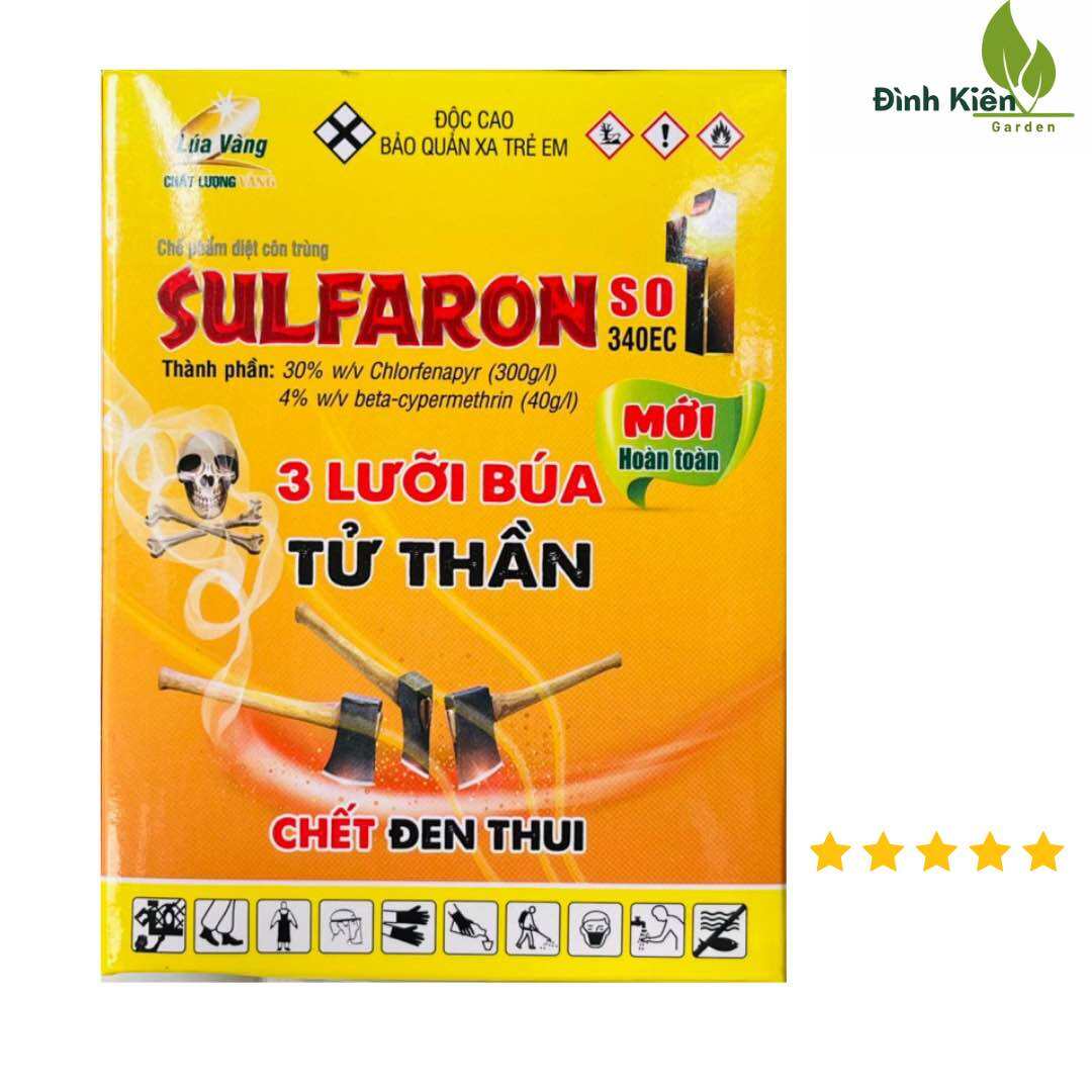 SUFARON 3 LƯỠI BÚA CHÍNH HÃNG LÚA VÀNG - Thuốc đặc trị sâu cuốn lá, sâu xanh da láng, sâu tơ