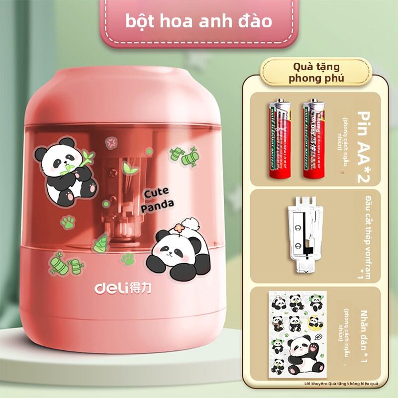 deli | Máy Sắc Bút Chì Điện Tự Động Cho Học Sinh Tiểu Học Dual Power