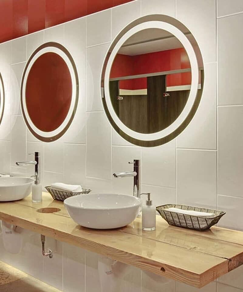 [HCM]Gương đèn LED tròn viền Cảm ứng d50