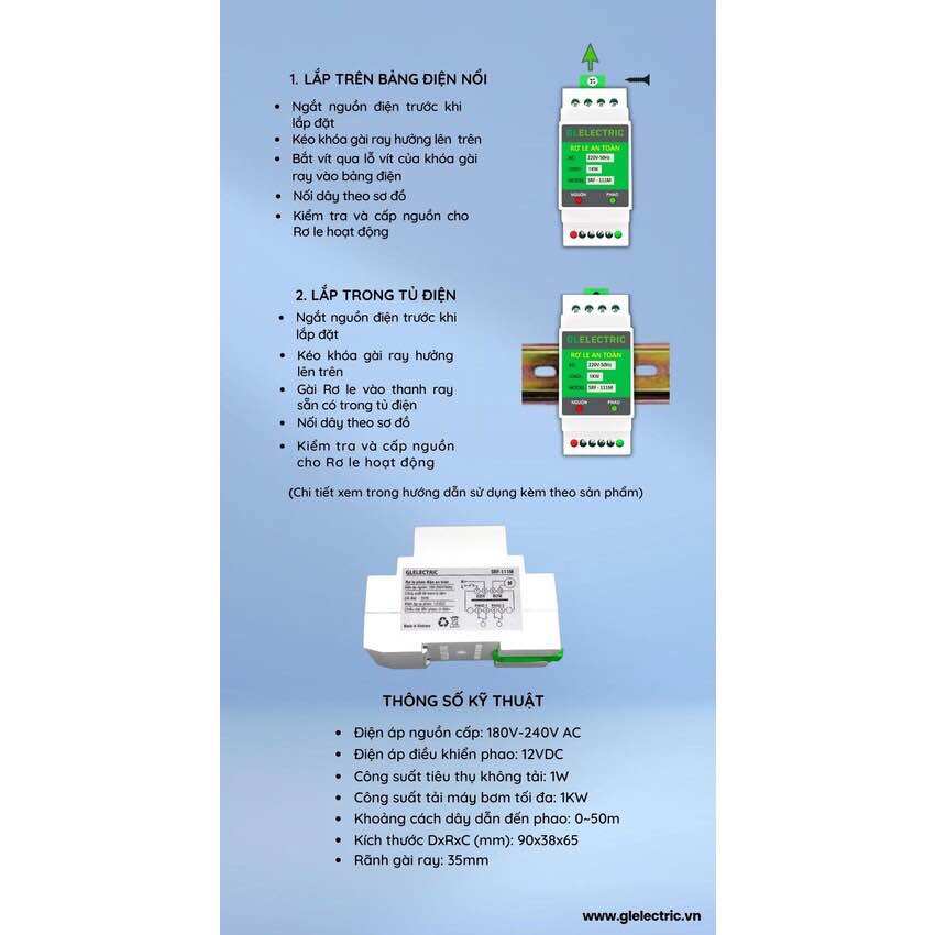Rơ le an toàn phao điện cao cấp SRF-111M, SRF-111M PLUS