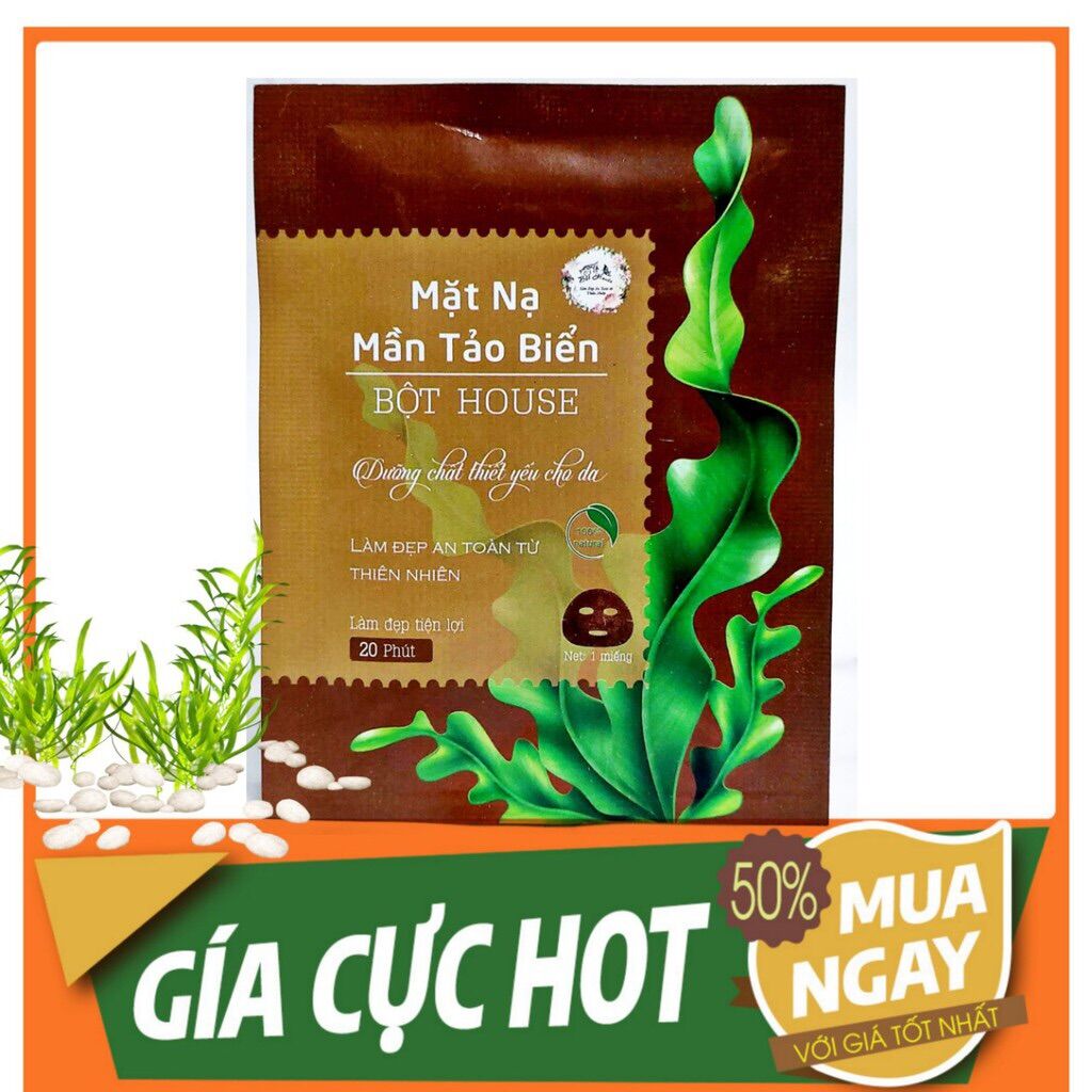 [H(BỘTHOUSE)Mặt Nạ Mầm Tảo Biển Handmade Nhà Bột Giảm Mụn  Giúp Da  Trắng Mịn Hồng Hào
