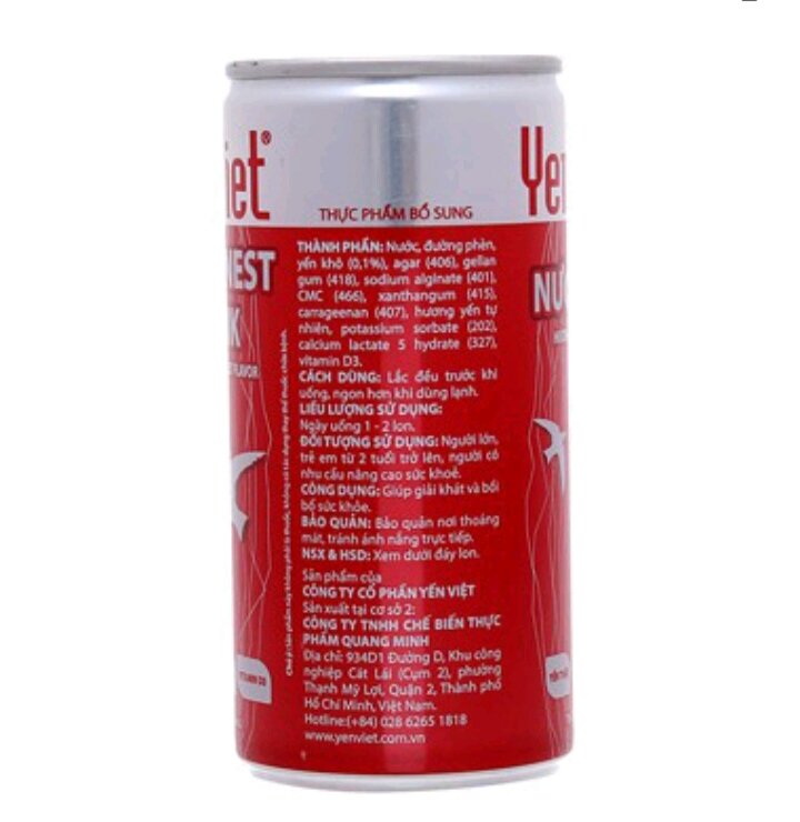 Lốc 6 Lon Nước Yến Yến Việt ( 6 lon x190ml)