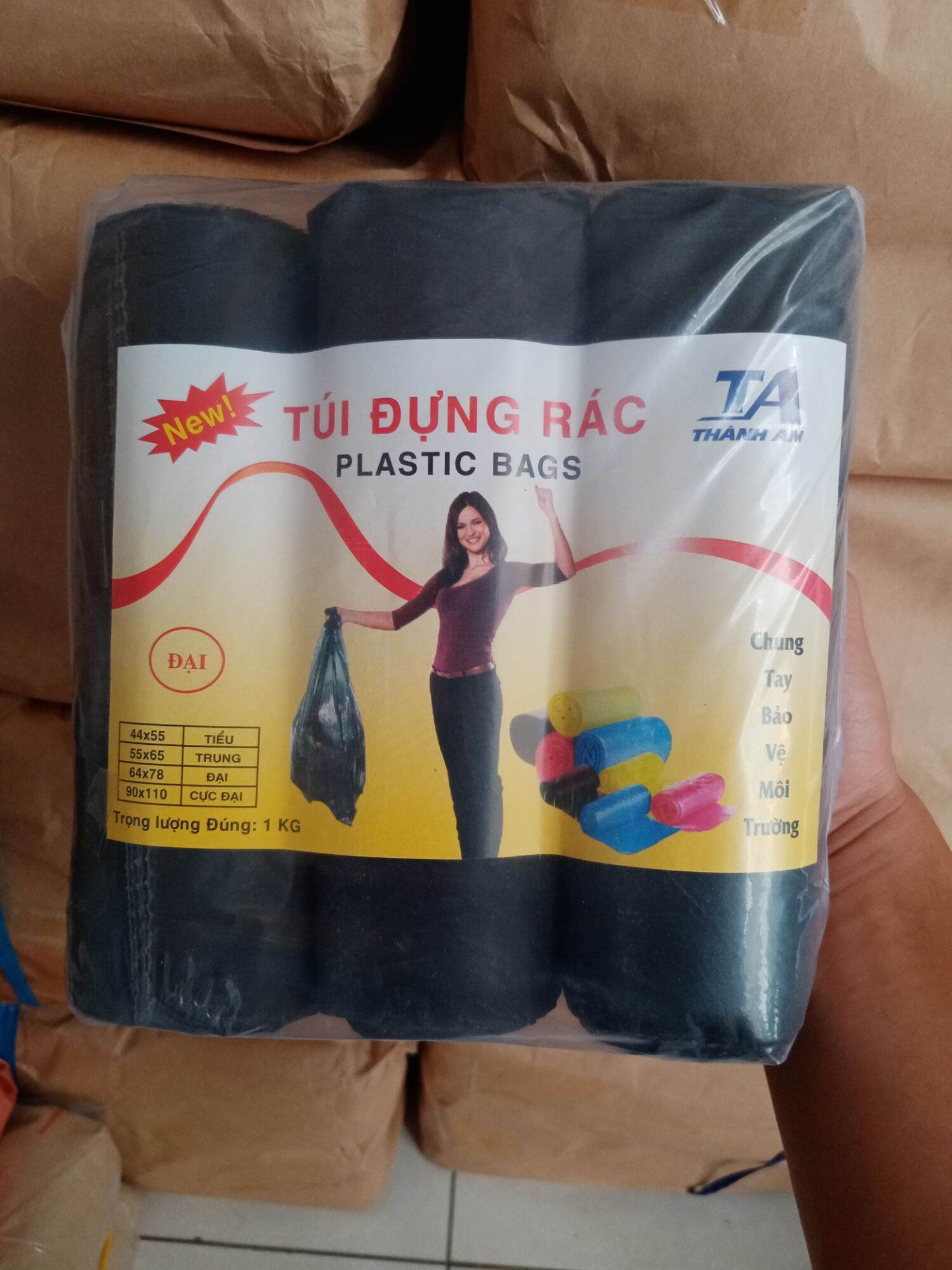 Túi rác cuộn / túi rác không quai ( 1bịch/3 cuộn )