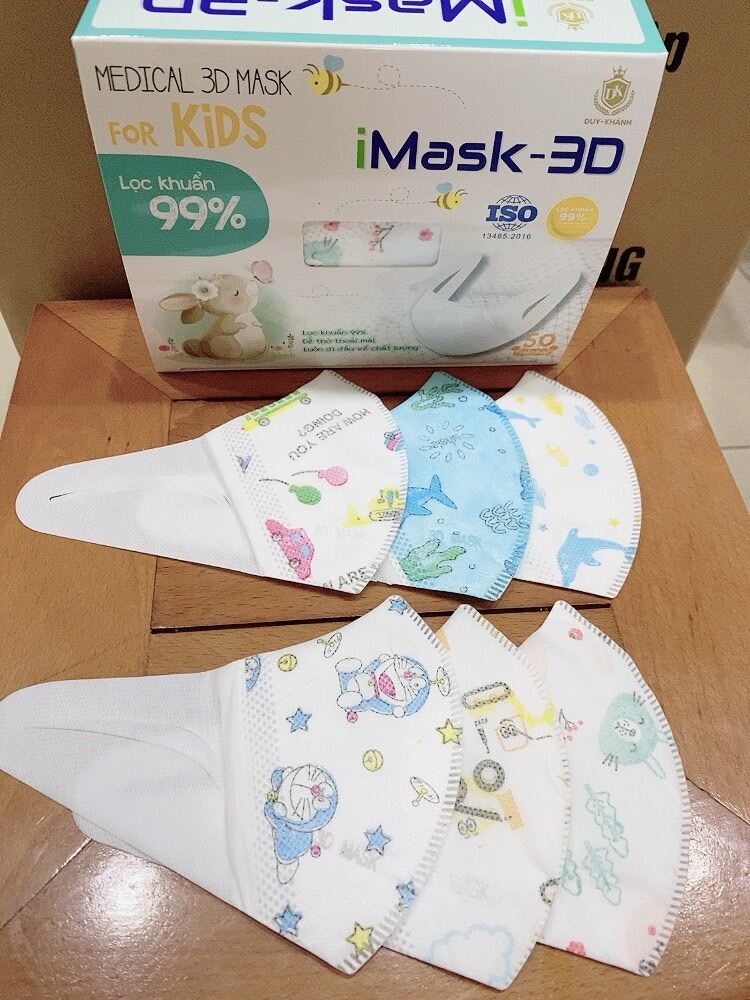 Giá bán Hộp 50 chiếc khẩu trang iMask 3D cho bé từ 1-5 tuổi - hàng Duy Khánh chính hãng