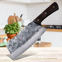 Dao Đầu Bếp Thủ Công Cao Cấp Bằng Thép Carbon Cao 18.5cm, Kiểu Truyền Thống, Dùng Để Thái, Chặt, Làm Đồ Ăn, Dụng Cụ Nhà Bếp