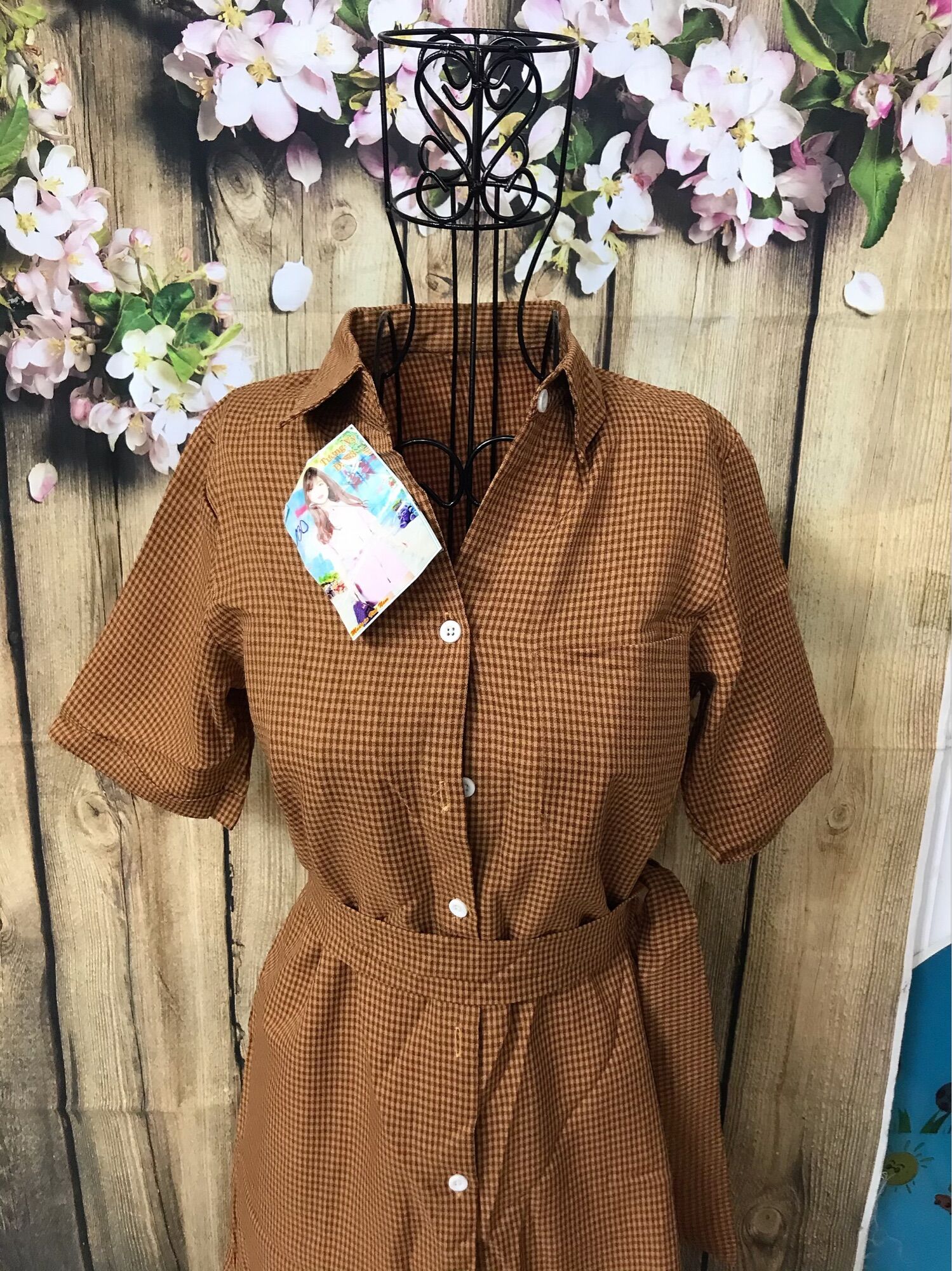 Đầm sơ mi size 40-55 kí ( có dây thắt eo )