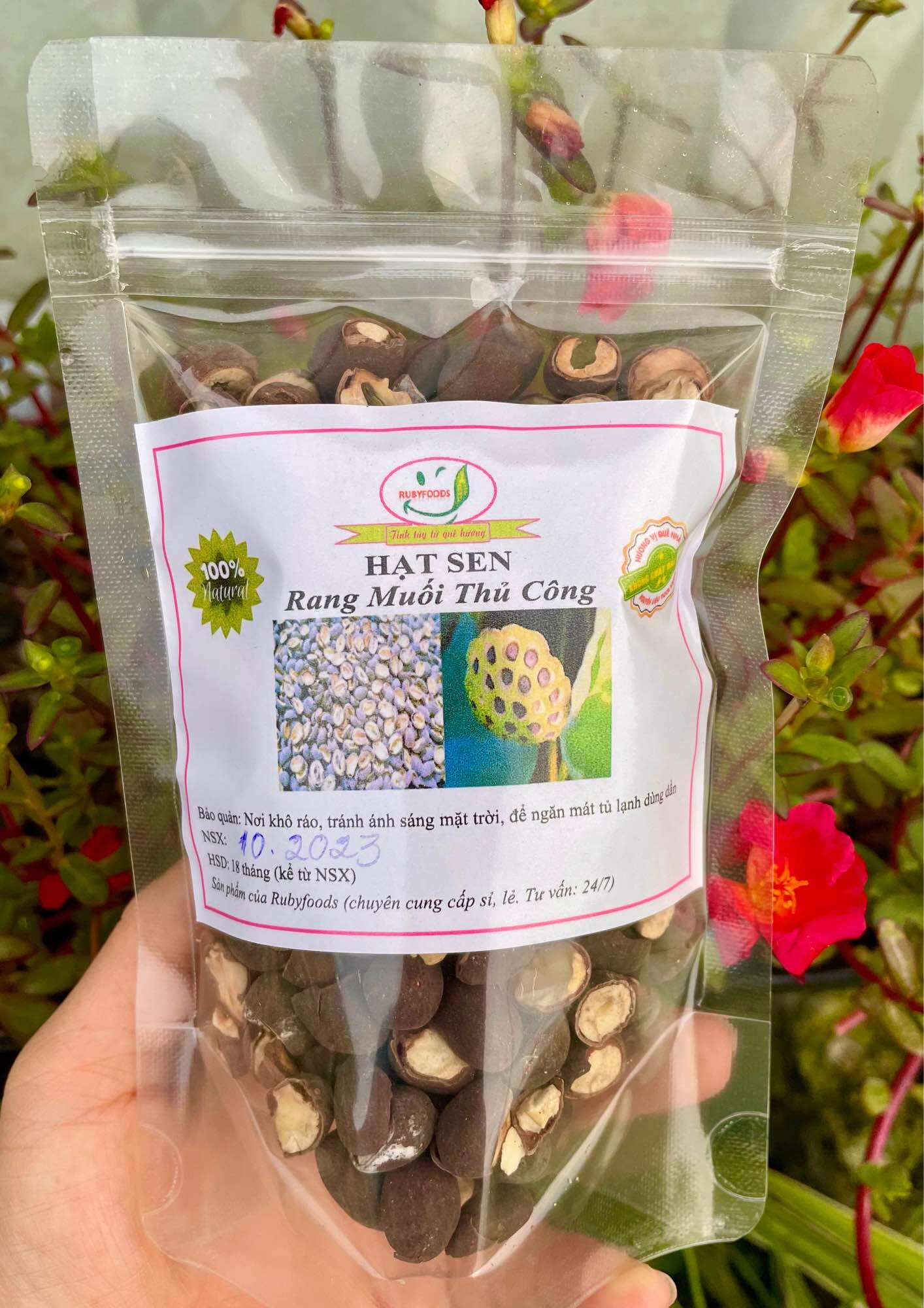 Hạt sen rang muối thủ công , túi 200gr