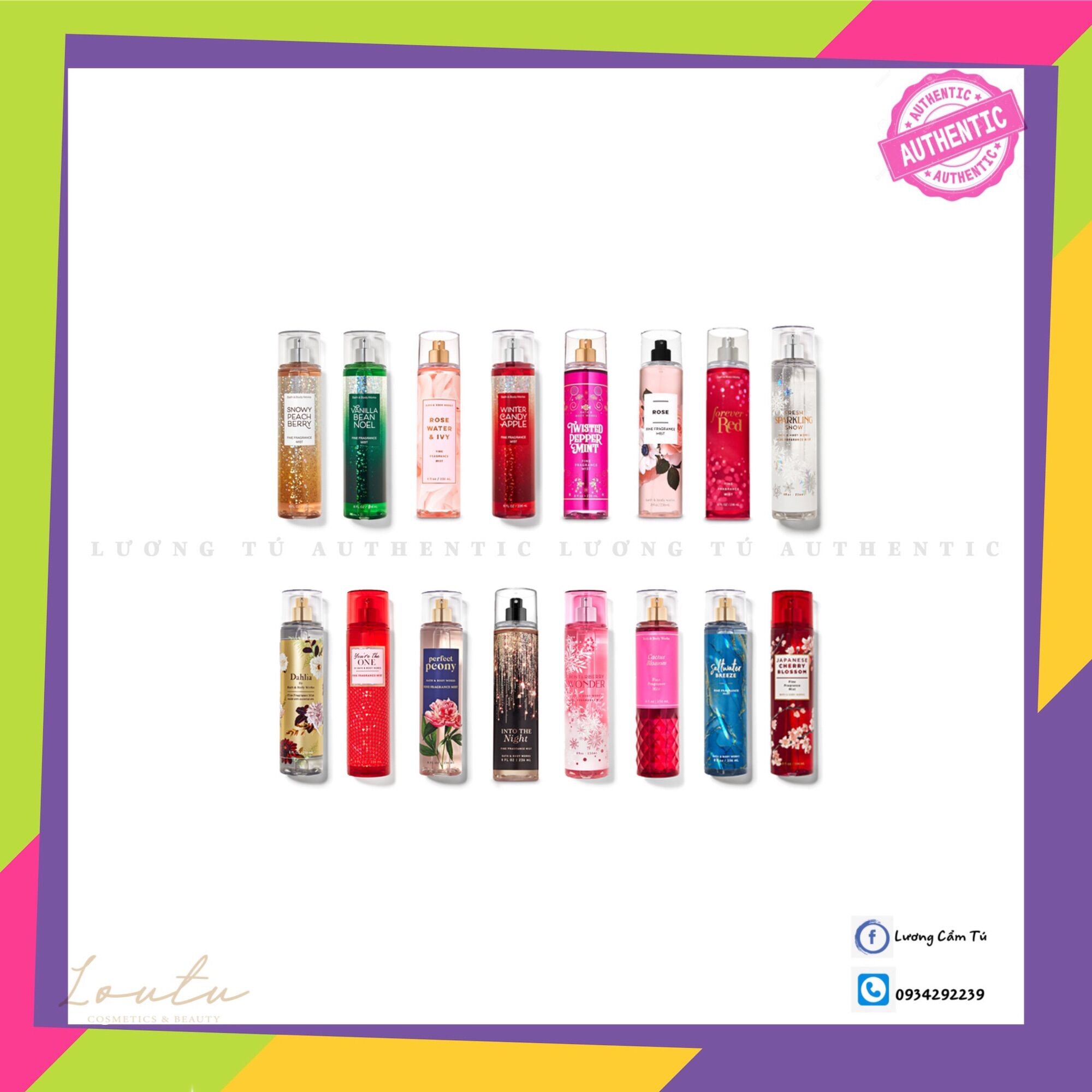 Xịt thơm body bath& body work