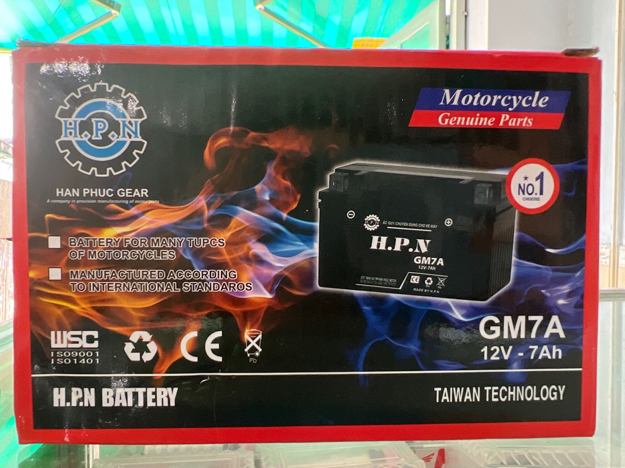 Bình ắc quy cho SYM attila (12V7A) hãng HPN