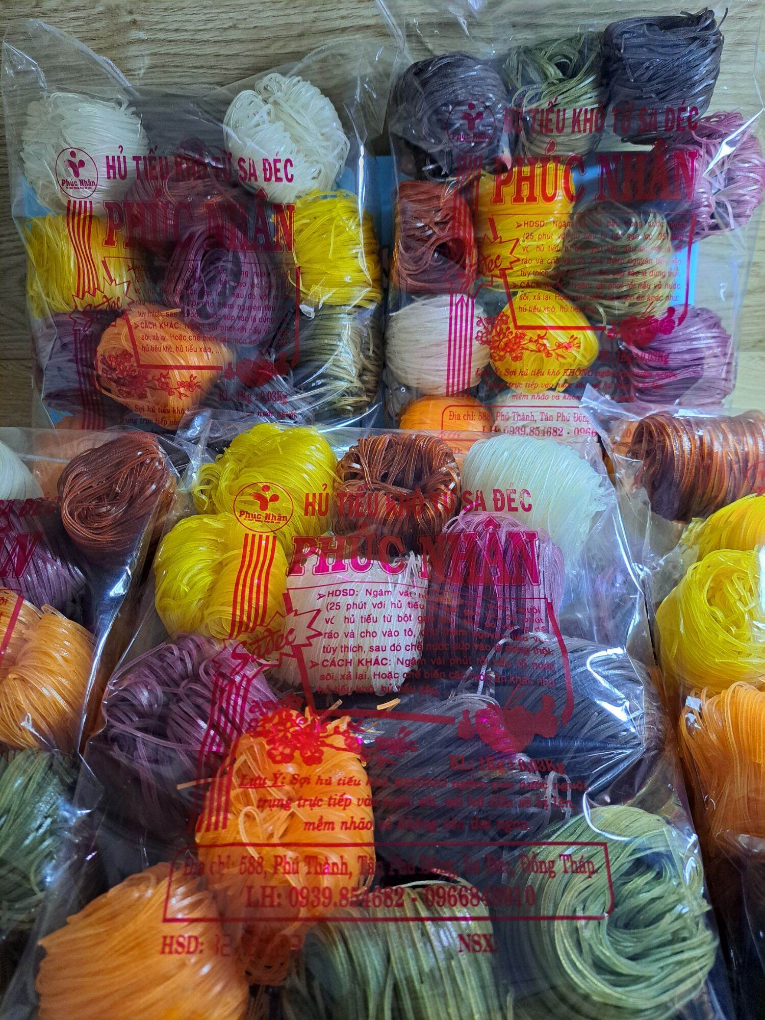 1kg hủ tiếu rau củ ngũ sắc từ sa đéc - đồng tháp