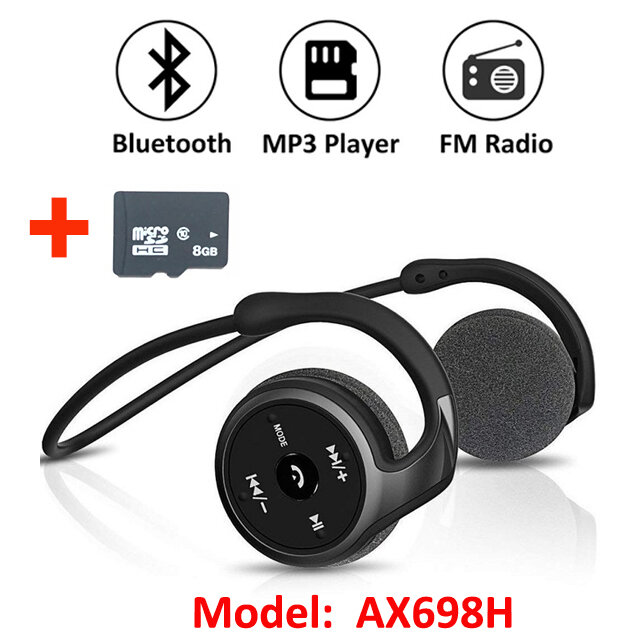 Arikasen bluetooth thể thao mp3 nghe tai nghe đài fm mở rộng bộ nhớ không dây tai nghe bluetooth headphone có mic