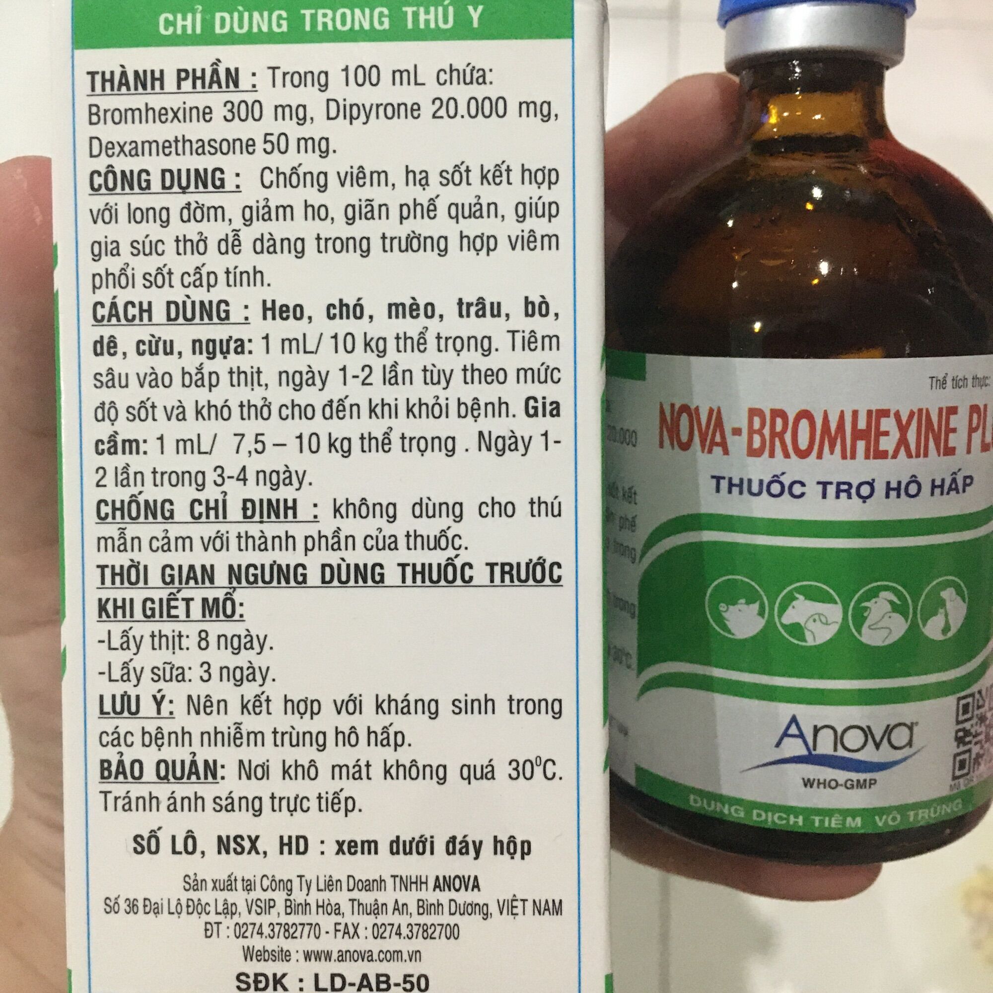 Brom 100ml hỗ trợ hô hấp, long đờm, khó thở.