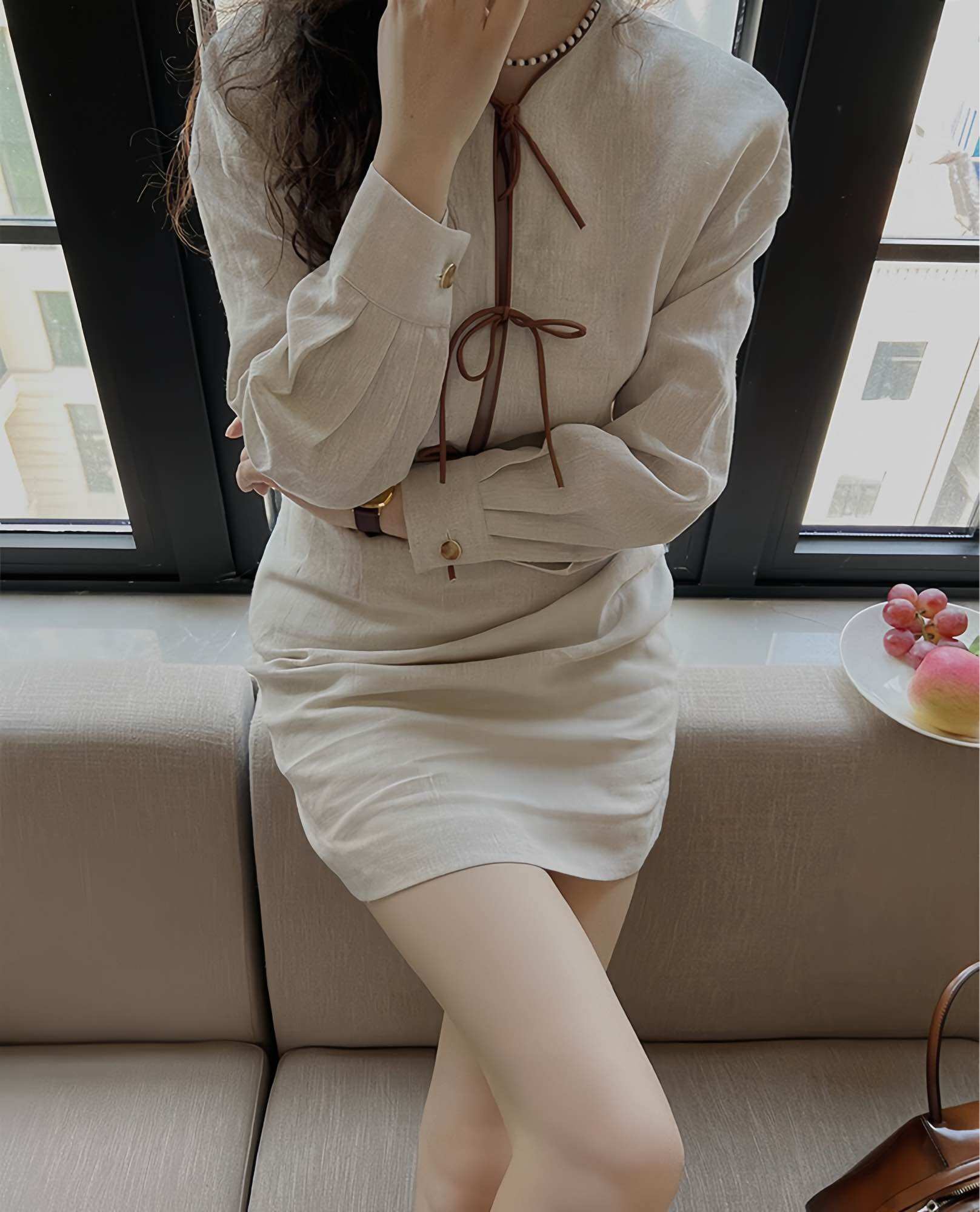 Váy dây buộc thắt nơ