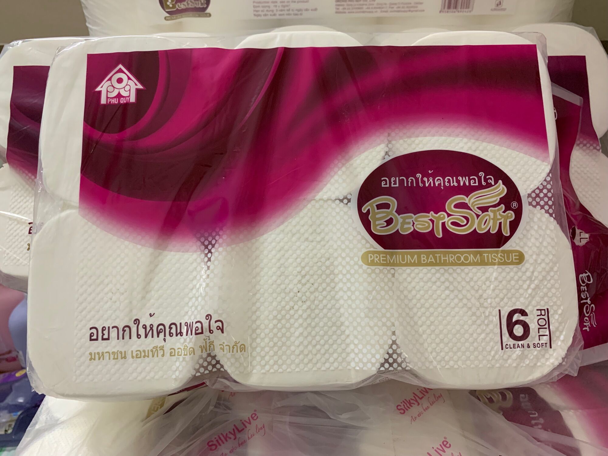 [HCM] GIẤY BEST SOFT THÁI LAN LỐC 6 CUỘN - KHÔNG LÕI