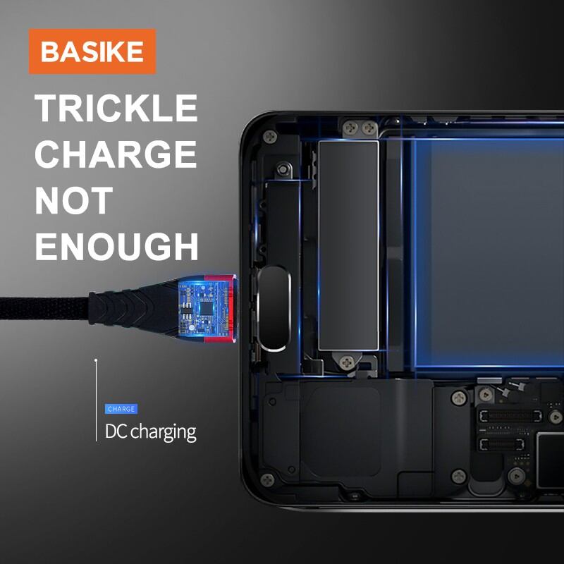 Cáp sạc nhanh BASIKE CH052 2.1A bện nylon chất lượng cao chân Micro-USB cho Android