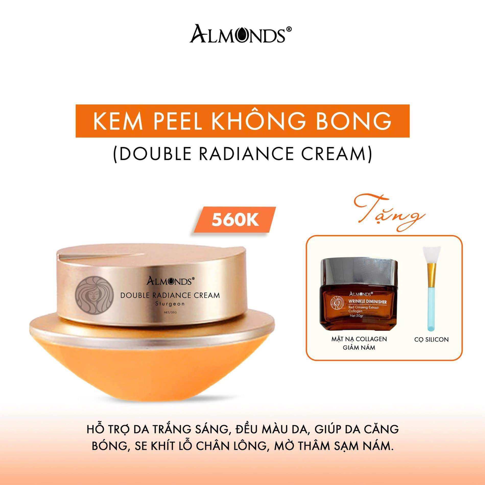 [CHÍNH HÃNG] KEM PEE.L KHÔNG SƯNG KHÔNG ĐỎ KHÔNG BONG ALMONDS HỘP 35 g Tặng Hộp Mặt Nạ Colagen 50 g