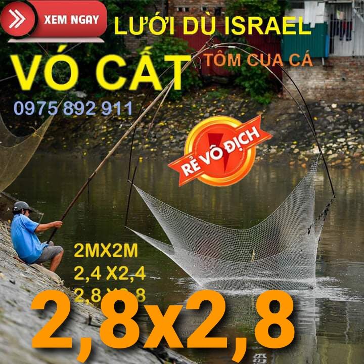 Vó cất tôm cua cá - lưới dù đài loan