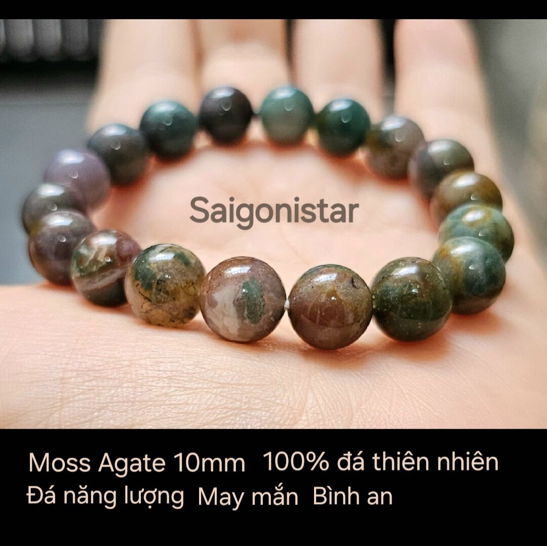 2110046 Trang sức phong thủy hộ mệnh vòng tay đá Chalcedony Thạch tủy thiên nhiên, đá năng lượng, Saigonistar - CTjade