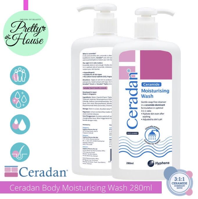 Sữa tắm rửa mặt dưỡng ẩm ceradan moisturising body wash 280ml - ảnh sản phẩm 1