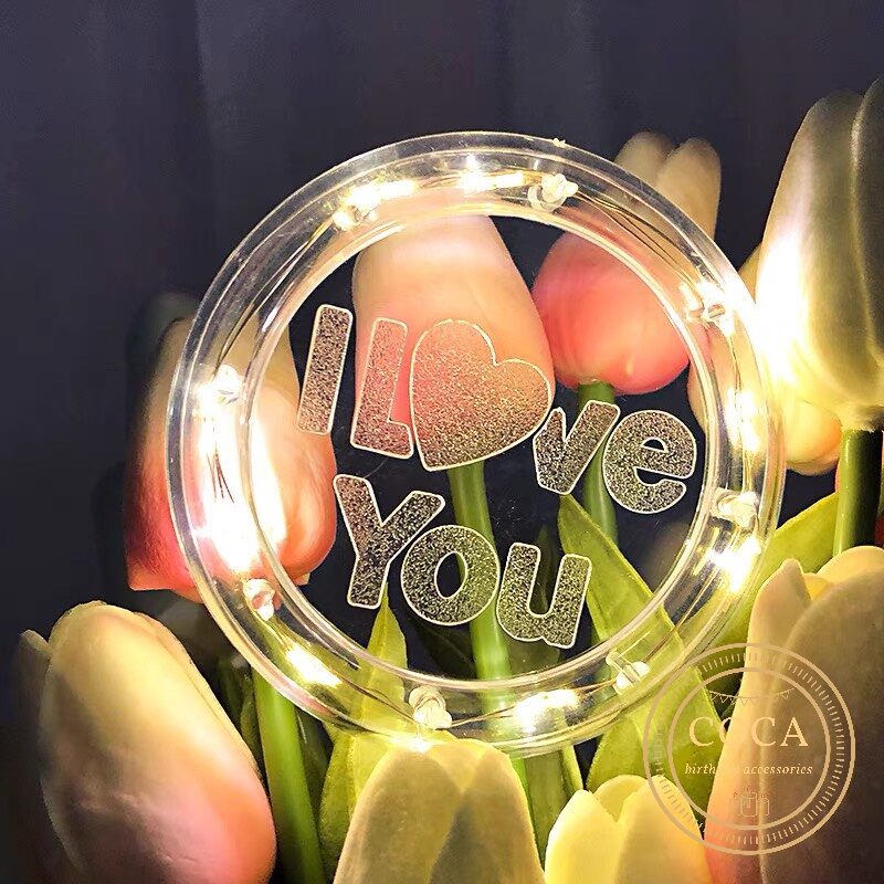Đèn LED tròn chữ I LOVE YOU