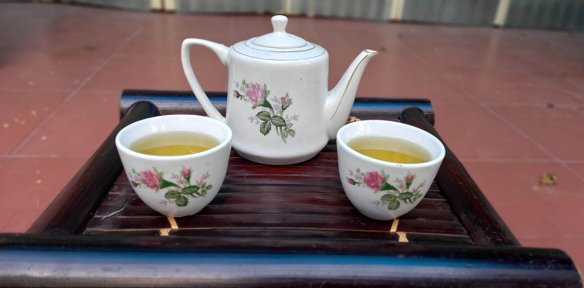 Combo 6 chén hoa hồng mắt trâu (không quai) sứ Thái bình xưa