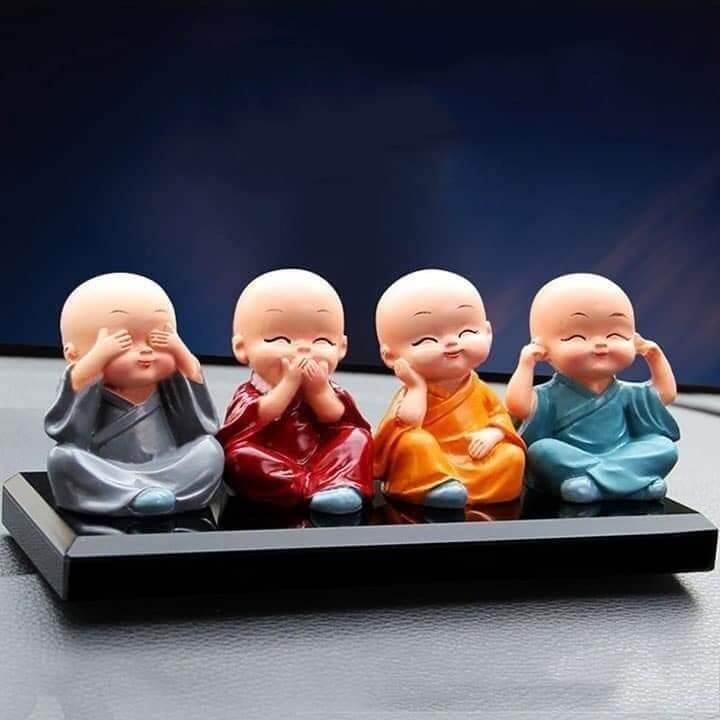 Sét 4 tượng chú tiểu mini dễ thương